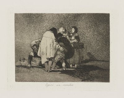 There Was Nothing To Be Done and He Died, pl. 53 from the series The Disasters of War by Francisco de Goya
