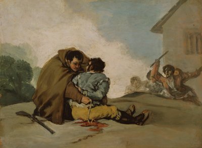 Friar Pedro Binds El Maragato with a Rope, c. 1806 by Francisco de Goya