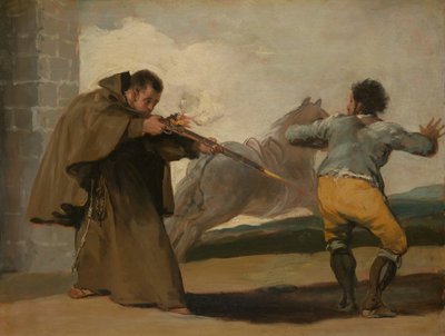 Friar Pedro Shoots El Maragato as His Horse Runs Off, c. 1806 by Francisco de Goya