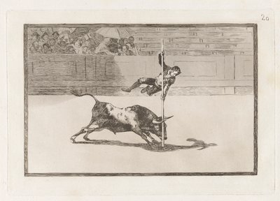 The Agility and Audacity of Juanito Apinani in the Ring at Madrid, Plate 20 from La Tauromaquia by Francisco de Goya