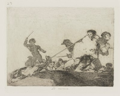 He Deserved It, Plate 29 from the Series Los Desastres de la Guerra (The Disasters of War) by Francisco de Goya
