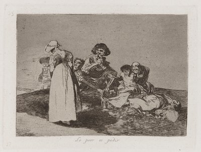 The Worst Is to Beg, Plate 55 from The Disasters of War by Francisco de Goya