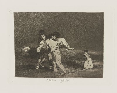 Unhappy Mother, Plate 50 from the Series The Disasters of War by Francisco de Goya