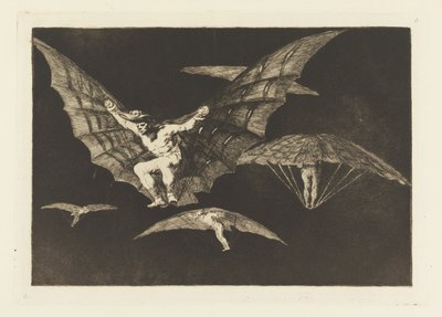 Manner of Flying, plate 13 in Proverbs by Francisco de Goya