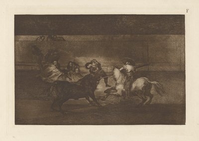 Death of Pepe Illo, 3rd Composition, Plate F from La tauromaquia (third edition) by Francisco de Goya