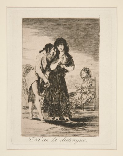 Even Thus He Cannot Make Her Out, plate 7 from Los caprichos by Francisco de Goya