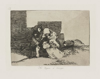 They Do Not Arrive in Time, Plate 52 from the Series The Disasters of War by Francisco de Goya