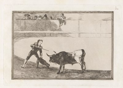 Pedro Romero Killing the Halted Bull, Plate 30 from La tauromaquia by Francisco de Goya