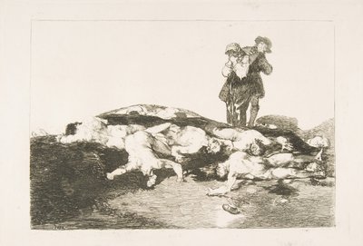 Plate 18 from The Disasters of War: Bury them and keep quiet by Francisco de Goya