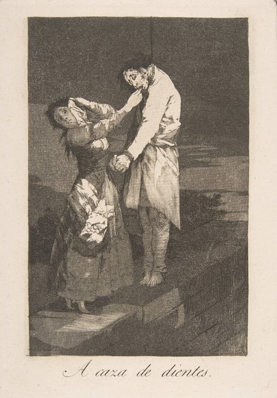 Out Hunting for Teeth (Plate 12 from Los Caprichos) by Francisco de Goya