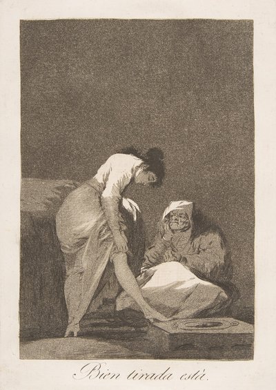 Plate 17 from Los Caprichos: It is nicely stretched by Francisco de Goya