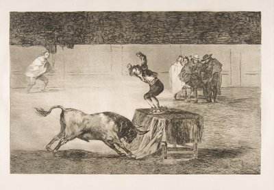 Plate 19 of the Tauromaquia: Another madness of his in the same ring by Francisco de Goya