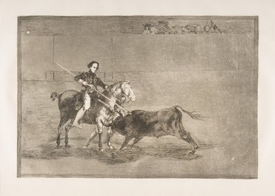 Plate 22 from the Tauromaquia: Manly Courage of the Celebrated Pajuelera in the Ring, 1816 by Francisco de Goya