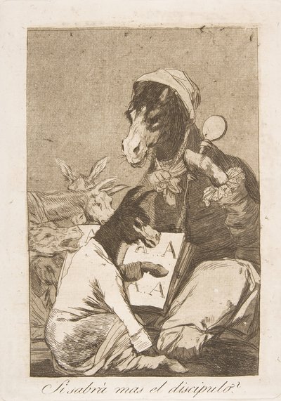 Plate 37 from Los Caprichos: Might not the pupil know more by Francisco de Goya