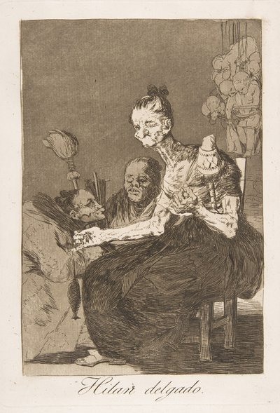 They Spin Finely (Plate 44 from Los Caprichos) by Francisco de Goya