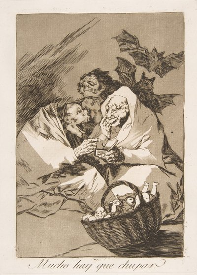 Plate 45 from Los Caprichos: There is Plenty to Suck by Francisco de Goya