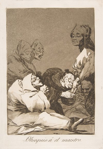 A Gift for the Master, Plate 47 from Los Caprichos by Francisco de Goya