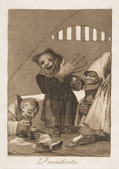 Plate 49 from Los Caprichos: Hobgoblins Duendecitos by Francisco de Goya