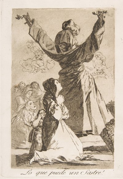 Plate 52 from Los Caprichos: What a tailor can do! Lo que puede un Sastre!, 1799 by Francisco de Goya