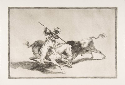 The Spirited Moor Gazul is the First to Spear Bulls (Plate 5 from The Tauromaquia) by Francisco de Goya
