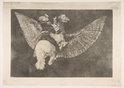 Plate 5 from the Disparates: Flying Folly by Francisco de Goya