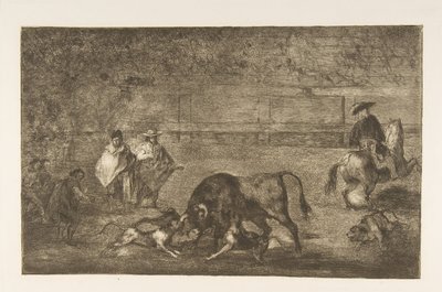 The Dogs Let Loose on the Bull by Francisco de Goya
