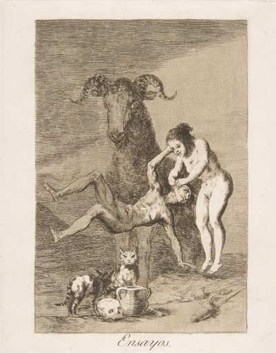 Plate 60 from Los Caprichos: Trials, 1799 by Francisco de Goya