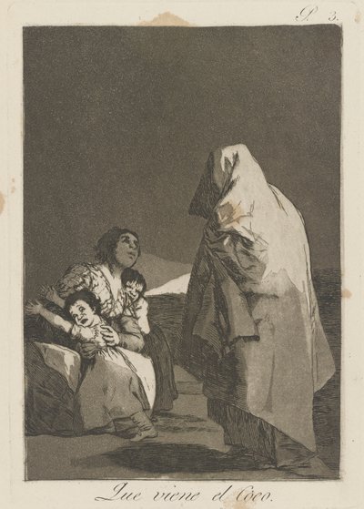 Here Comes the Bogey-Man (Que viene el loco), Plate 3 from the Series Los Caprichos by Francisco de Goya