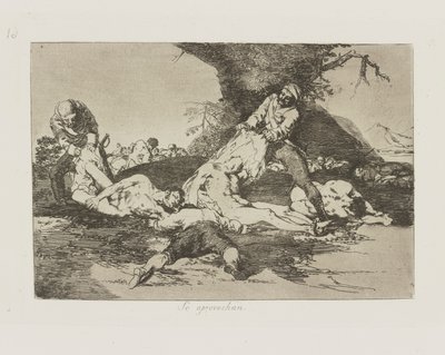 They Make Use of Them, pl. 16 from the series The Disasters of War by Francisco de Goya