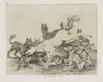 He Defends Himself Well, pl. 78 from the series The Disasters of War by Francisco de Goya
