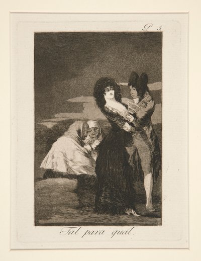 Two of a Kind, Plate 5 from Los Caprichos by Francisco de Goya