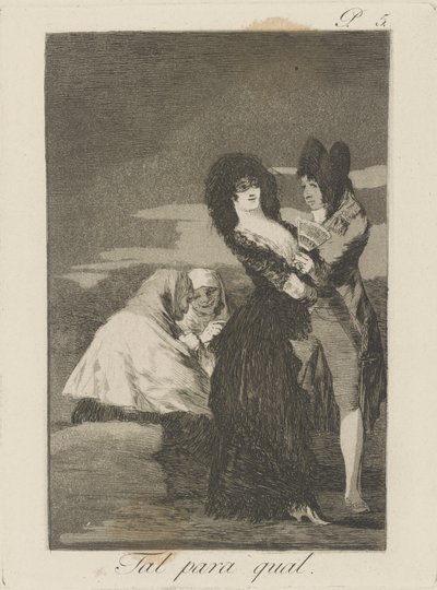 Two of a Kind, pl. 5 from the series Los caprichos by Francisco de Goya