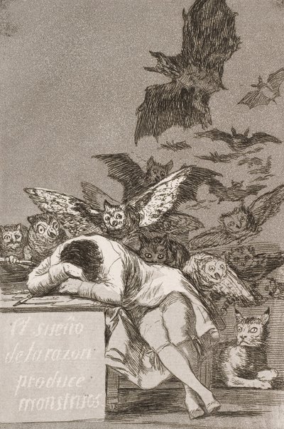 The Sleep of Reason Produces Monsters (No. 43), from Los Caprichos by Francisco de Goya