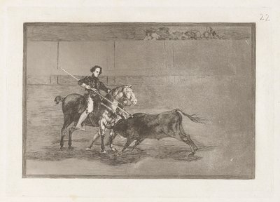 Manly Courage of the Celebrated Pajuelera in the Ring at Saragossa, Plate 22 from La Tauromaquia by Francisco de Goya
