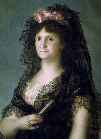 Portrait of Maria Lusia with Mantilla (detail) by Francisco de Goya