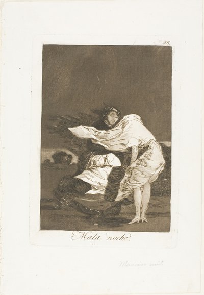 A Bad Night, plate 36 from Los Caprichos by Francisco Jose de Goya y Lucientes