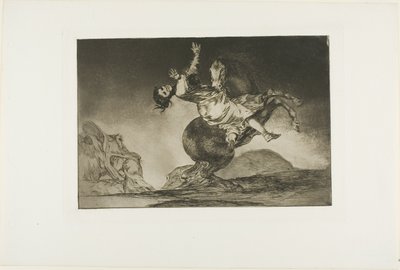 A Woman and a Horse, Let Someone Else Master Them, plate ten from Los Proverbios by Francisco Jose de Goya y Lucientes