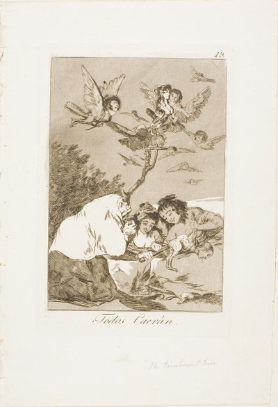 All Will Fall, plate 19 from Los Caprichos by Francisco Jose de Goya y Lucientes