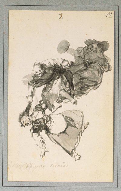 They go down quarrelling by Francisco de Goya