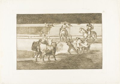 Banderillas with Firecrackers, Plate 31 from The Art of Bullfighting by Francisco Jose de Goya y Lucientes