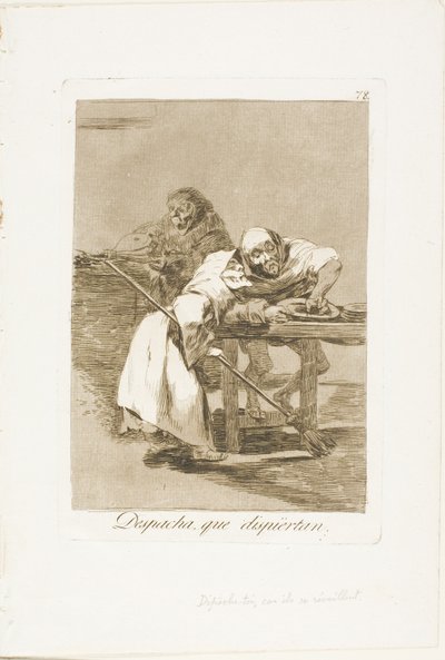 Be Quick, They are Waking Up, plate 78 from Los Caprichos by Francisco Jose de Goya y Lucientes