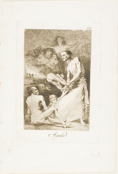 Blow, plate 69 from Los Caprichos by Francisco Jose de Goya y Lucientes