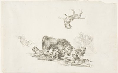 Bull Attacked by Dogs by Francisco Jose de Goya y Lucientes