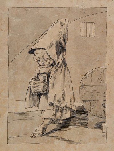 Caricature of a Monk by Francisco Jose de Goya y Lucientes
