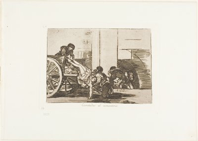 Cartloads to the Cemetery, Plate 64 from The Disasters of War by Francisco Jose de Goya y Lucientes