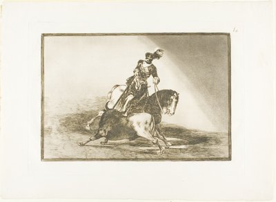 Charles V Spearing a Bull in the Ring at Valladolid, Plate Ten from The Art of Bullfighting by Francisco Jose de Goya y Lucientes