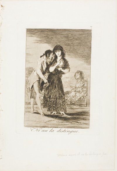 Even Thus He Cannot Make Her Out, Plate Seven from Los Caprichos by Francisco Jose de Goya y Lucientes
