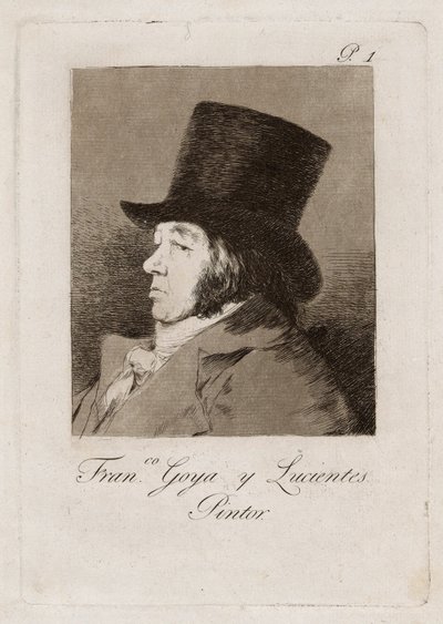 Francisco Goya y Lucientes, Painter, plate one from Los Caprichos by Francisco Jose de Goya y Lucientes
