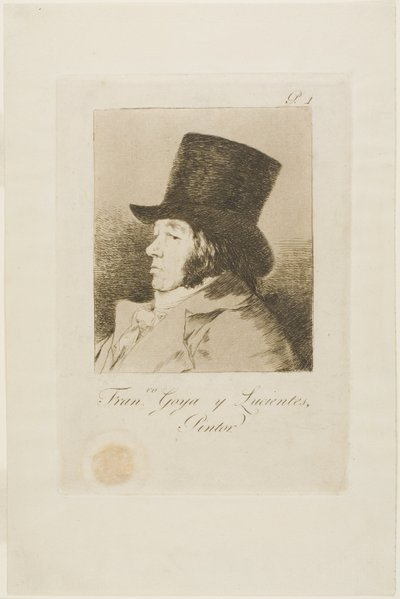 Francisco de Goya y Lucientes, Painter, plate one from Los Caprichos by Francisco Jose de Goya y Lucientes