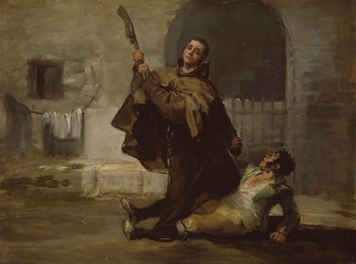 Friar Pedro Clubs El Maragato with the Butt of the Gun by Francisco Jose de Goya y Lucientes